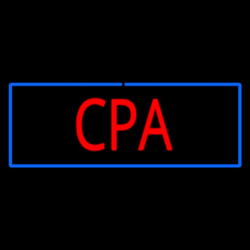 Red Cpa With Blue Border Neon Sign