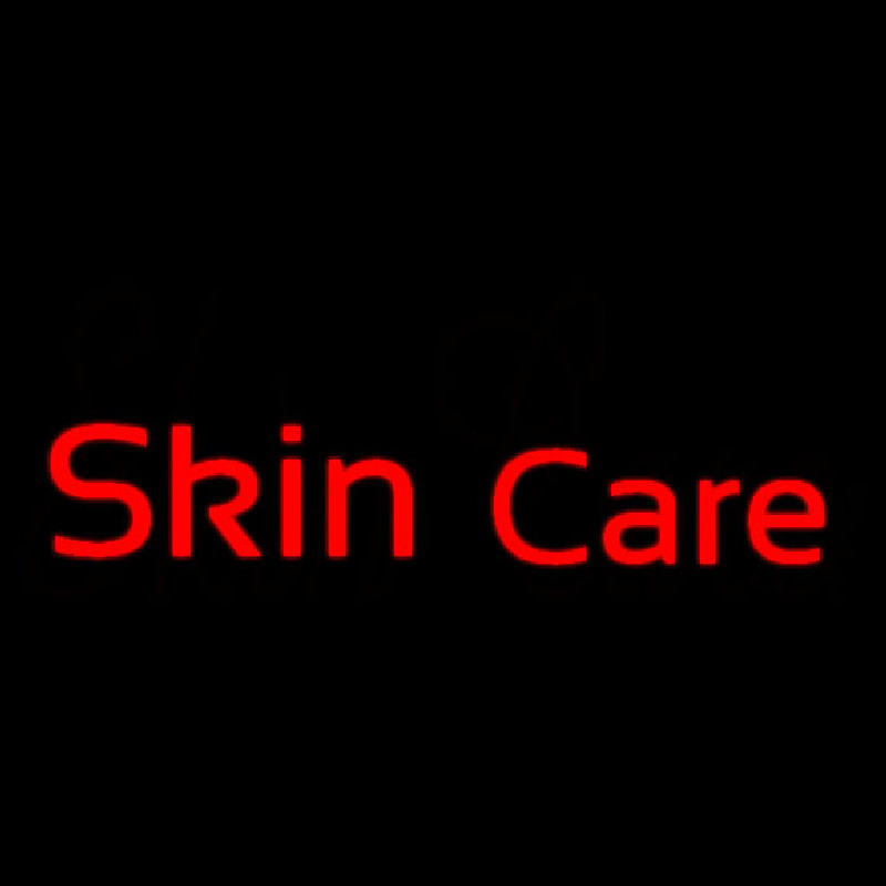 Red Cursive Skin Care Neon Sign