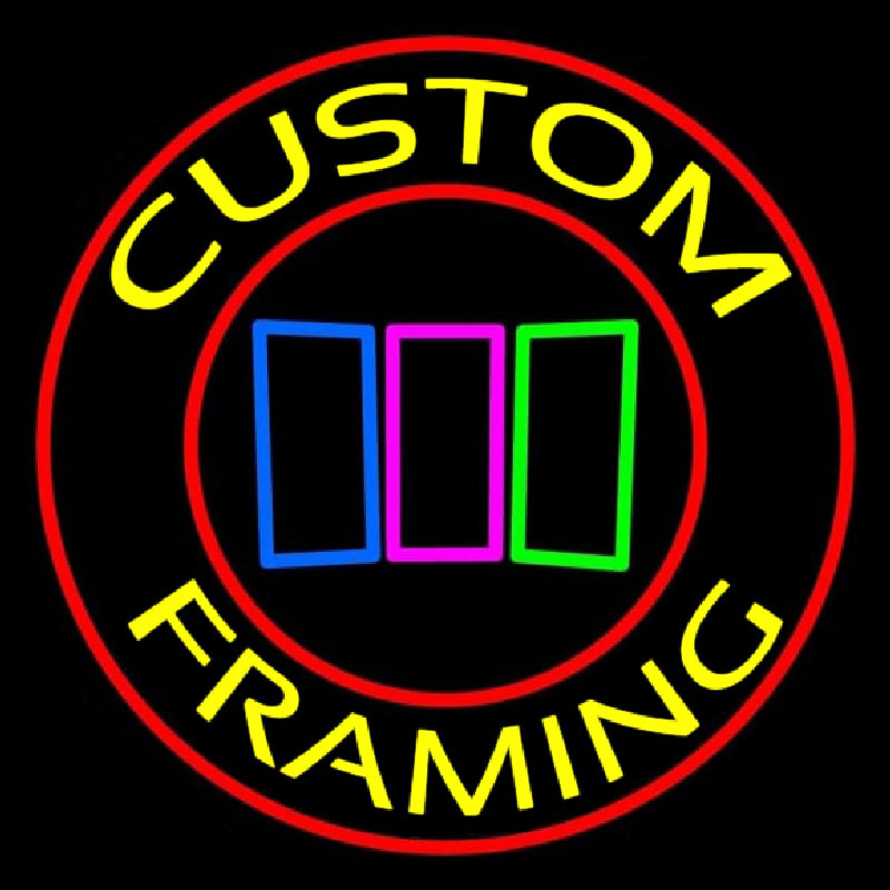 Red Custom Yellow Framing With Logo Neon Sign