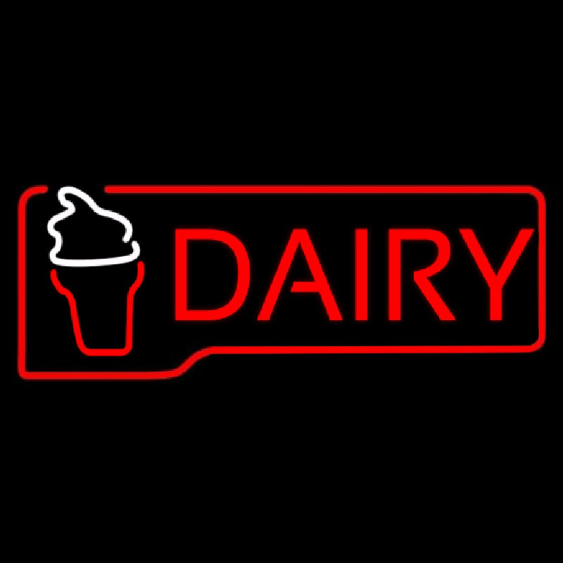 Red Dairy With Logo Neon Sign