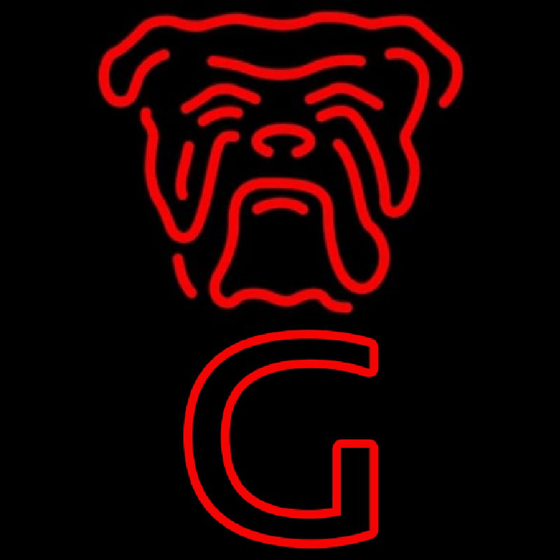 Red Dog Face Vertical Beer Sign Neon Sign