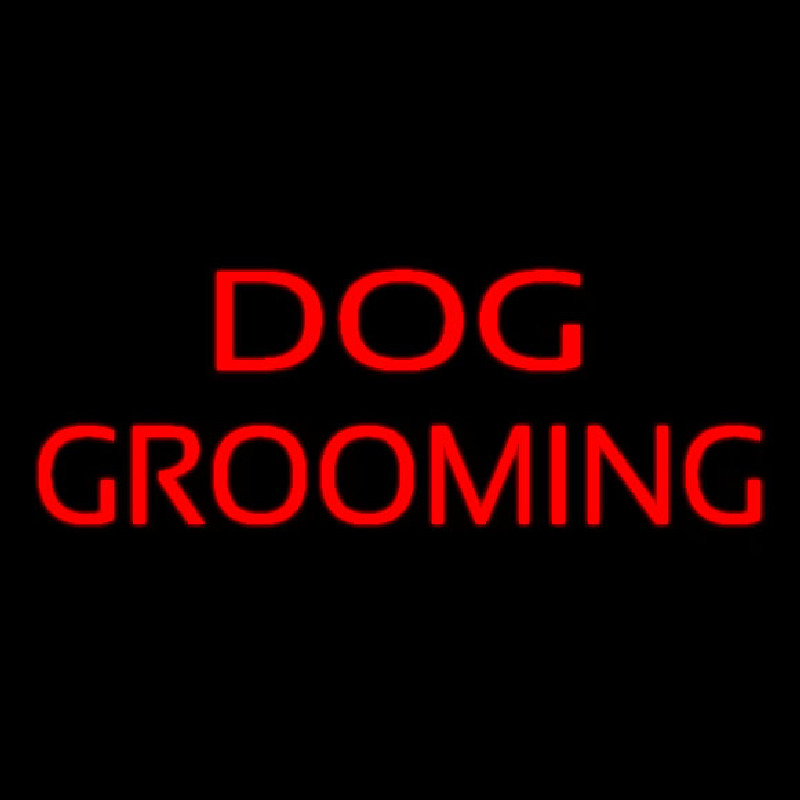 Red Dog Grooming Neon Sign