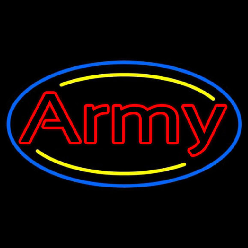 Red Double Stroke Army Neon Sign