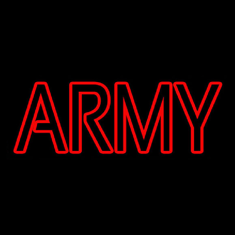 Red Double Stroke Army Neon Sign