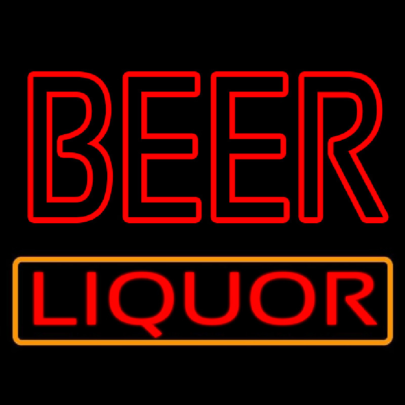 Red Double Stroke Beer Liquor Neon Sign