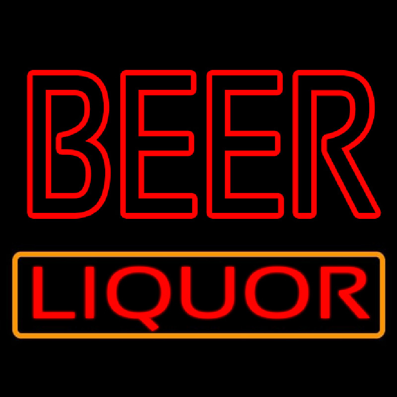 Red Double Stroke Beer Liquor Neon Sign