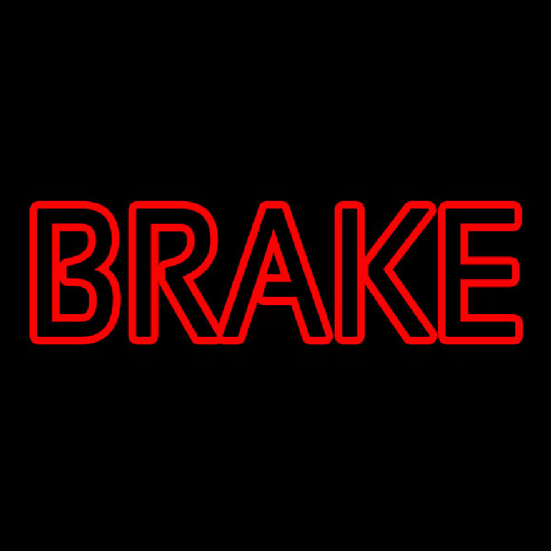 Red Double Stroke Brake Neon Sign
