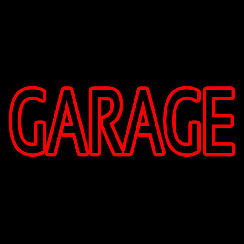 Red Double Stroke Garage Neon Sign