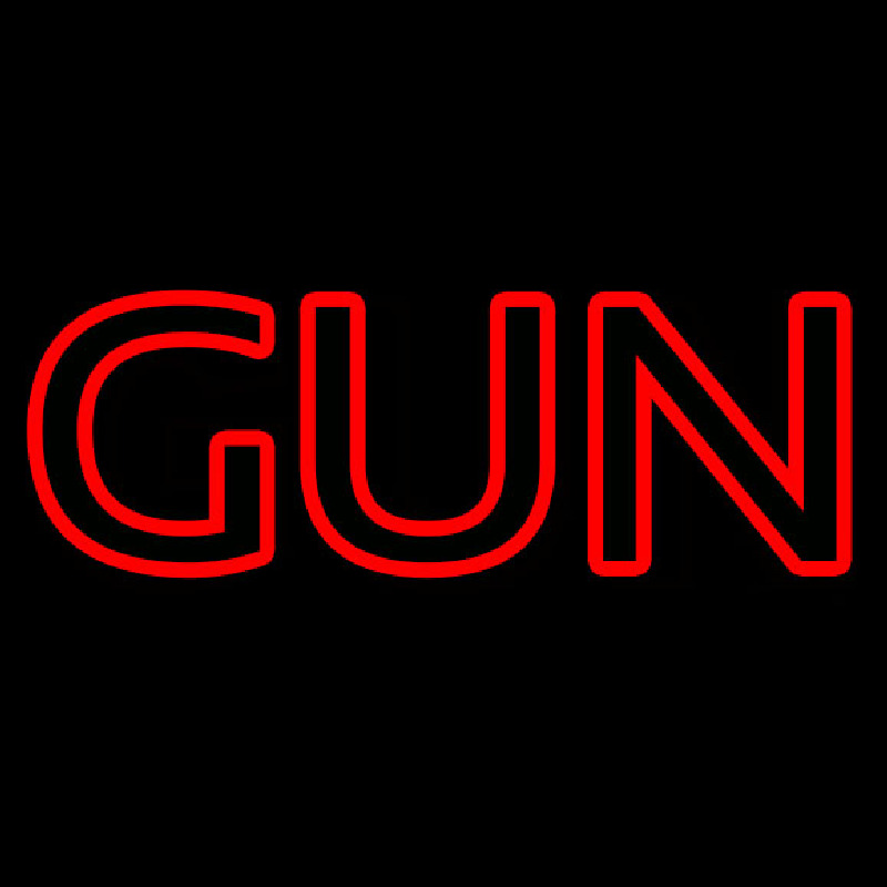 Red Double Stroke Gun Neon Sign
