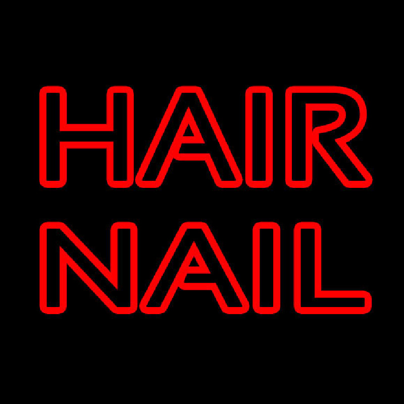 Red Double Stroke Hair Nail Neon Sign
