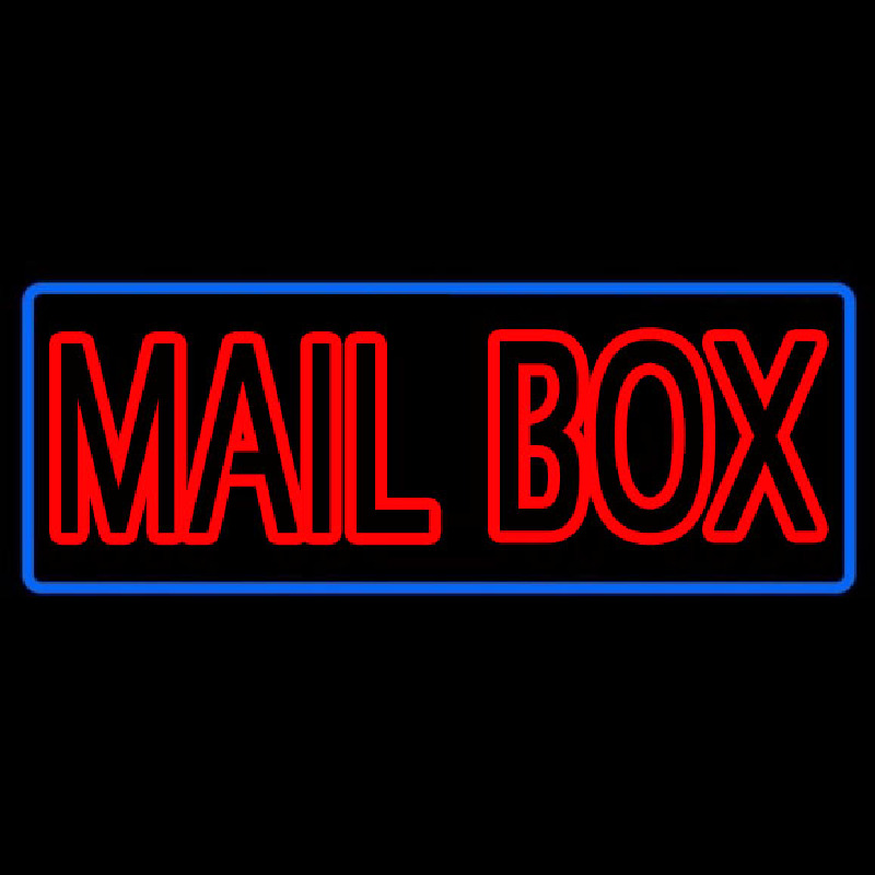 Red Double Stroke Mailbo  Neon Sign