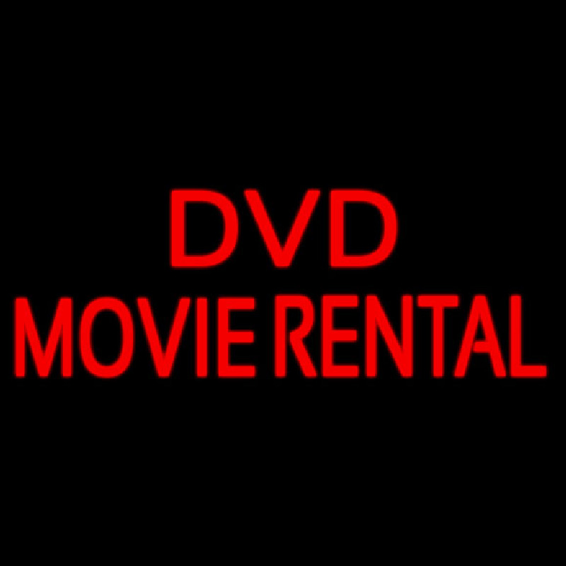 Red Dvd Movie Rental Block Neon Sign
