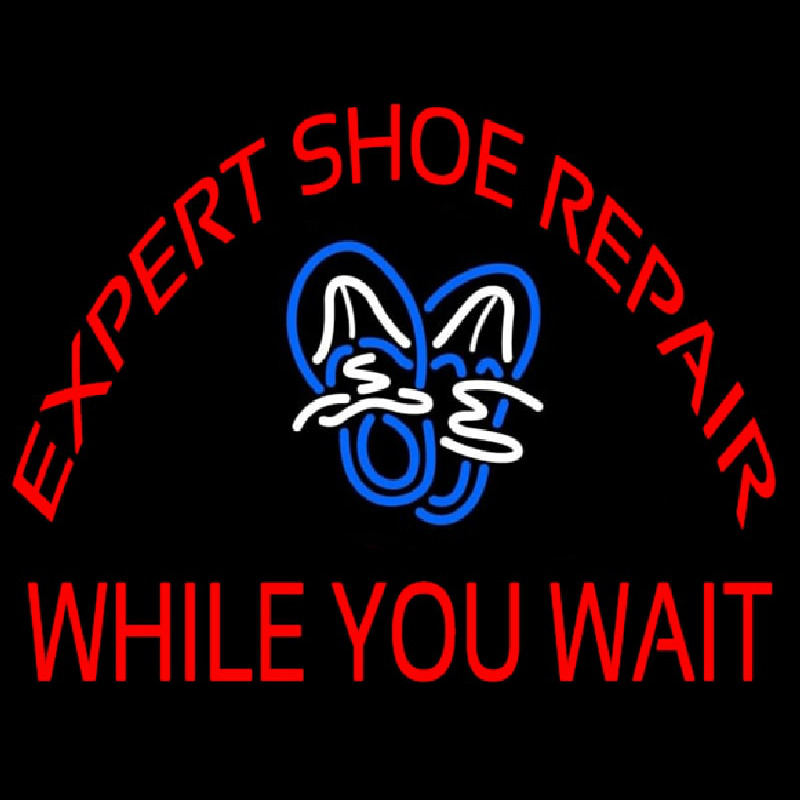 Red E pert Shoe Repair Neon Sign