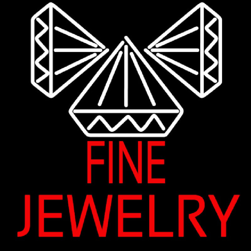 Red Fine Jewelry Block Neon Sign
