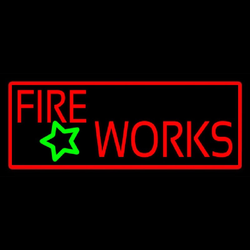 Red Fireworks Neon Sign