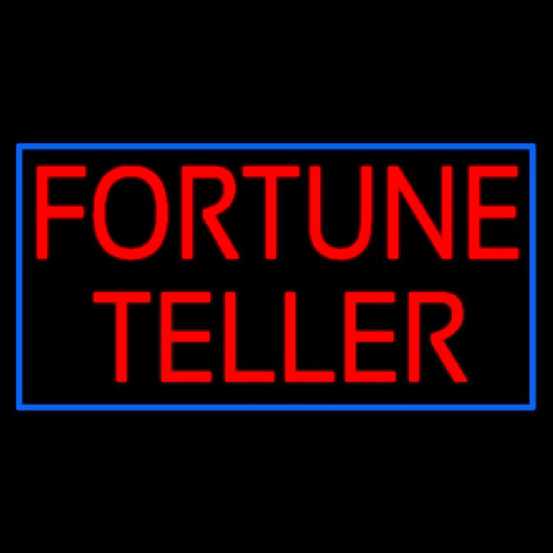 Red Fortune Teller Blue Border Neon Sign