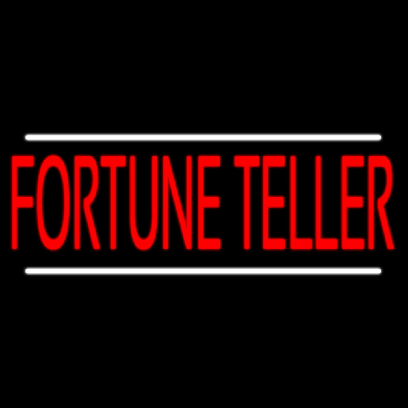 Red Fortune Teller White Line Neon Sign