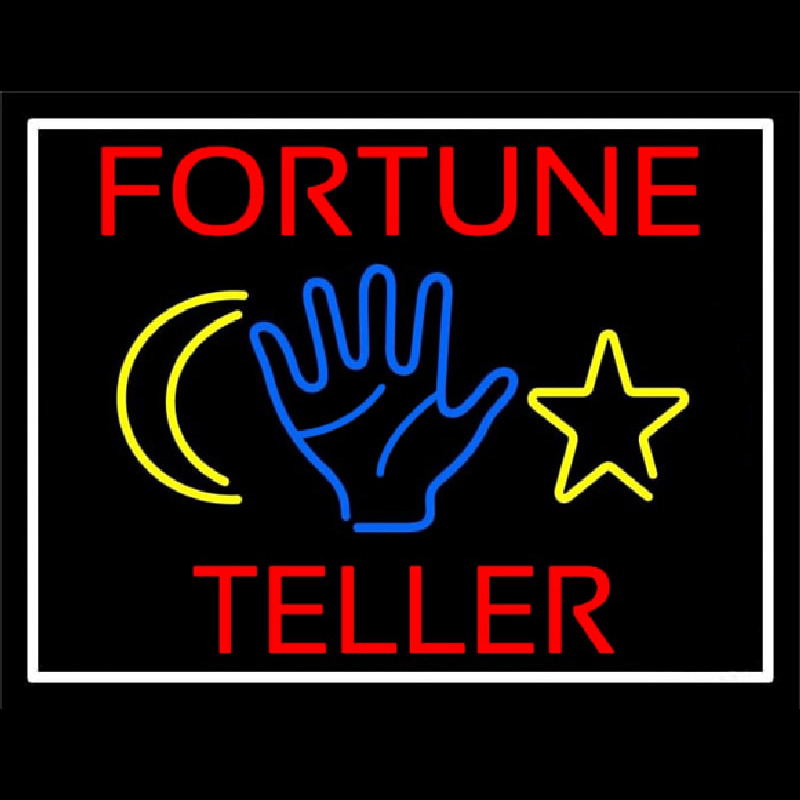 Red Fortune Teller With Logo Neon Sign