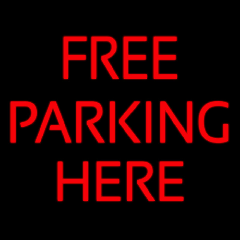 Red Free Parking Neon Sign