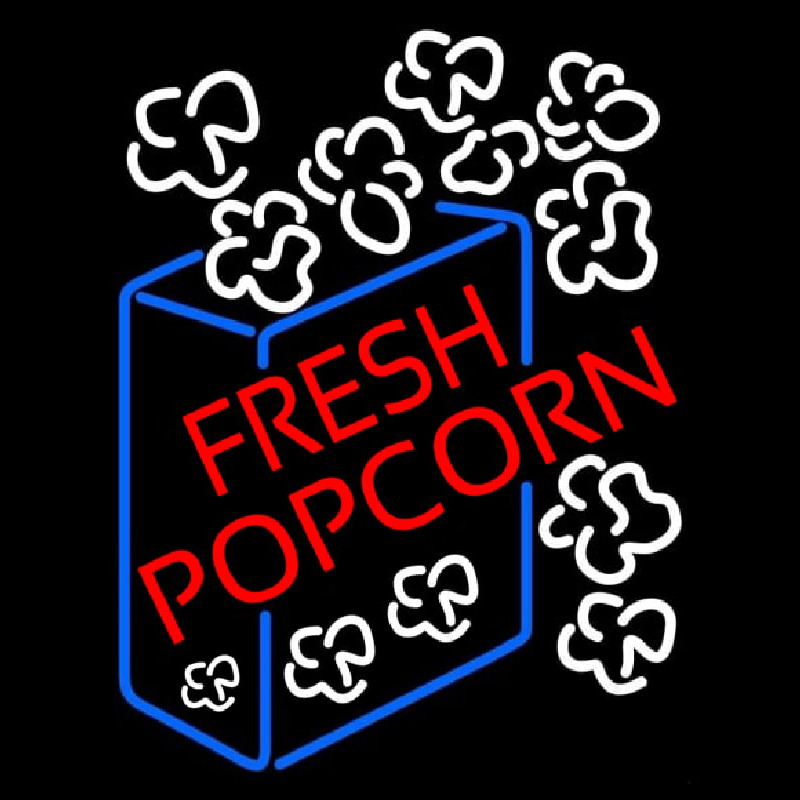 Red Fresh Popcorn Neon Sign