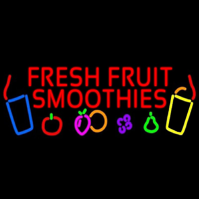 Red Fresh Smoothies Neon Sign