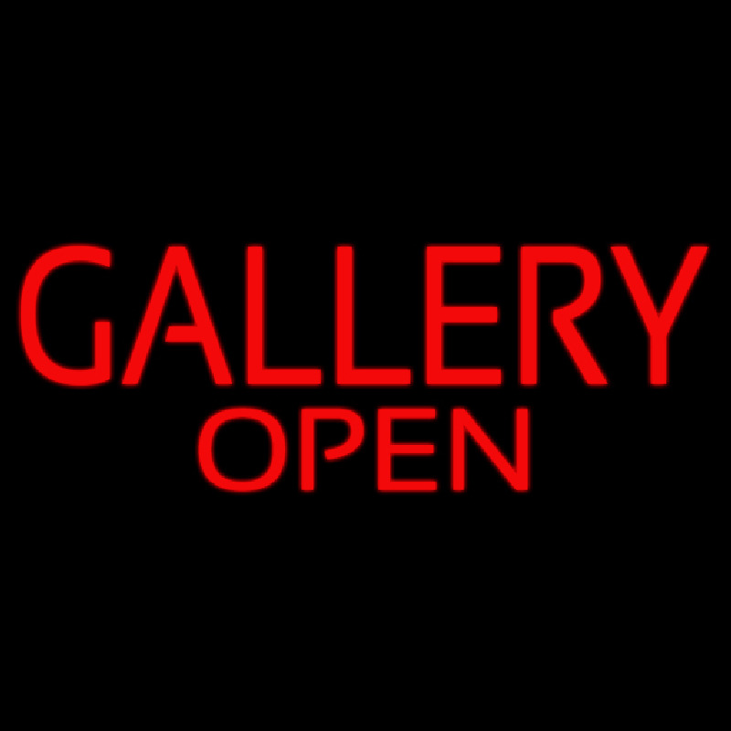 Red Gallery Open Neon Sign