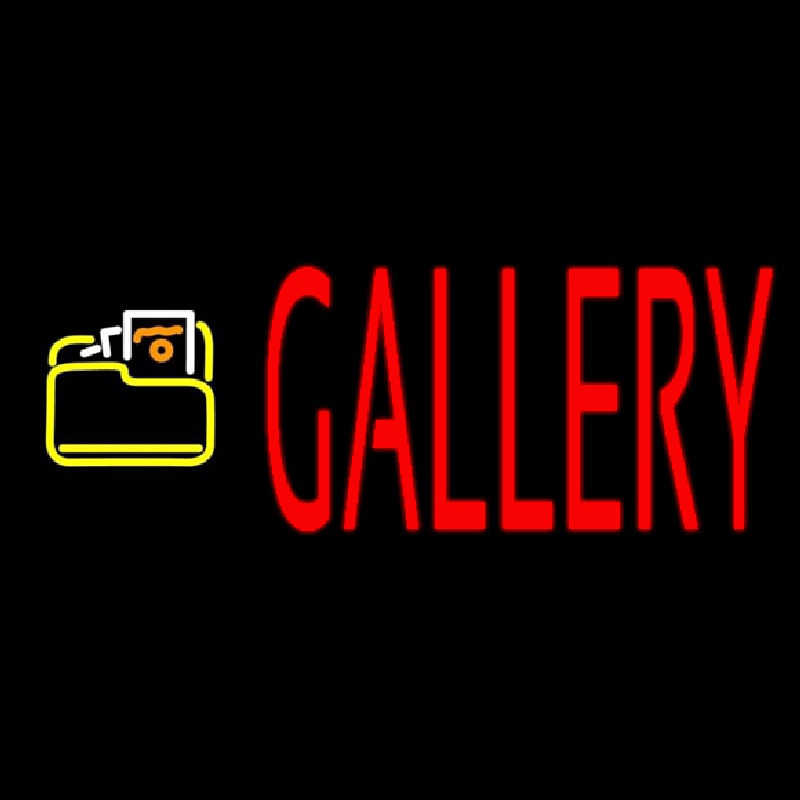 Red Gallery With Logo Neon Sign