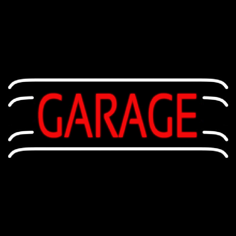 Red Garage Block Neon Sign