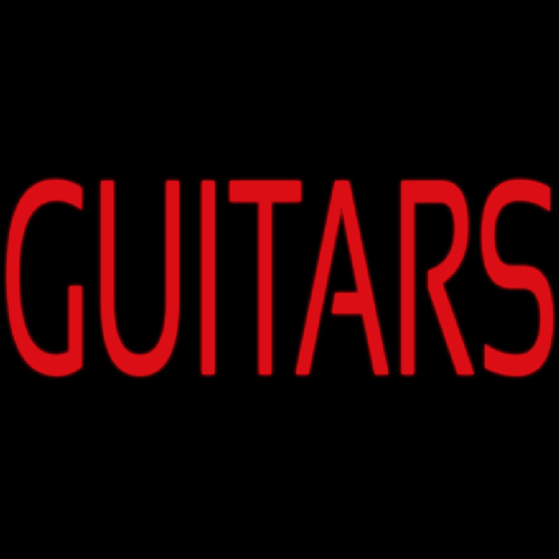 Red Guitar Block 1 Neon Sign