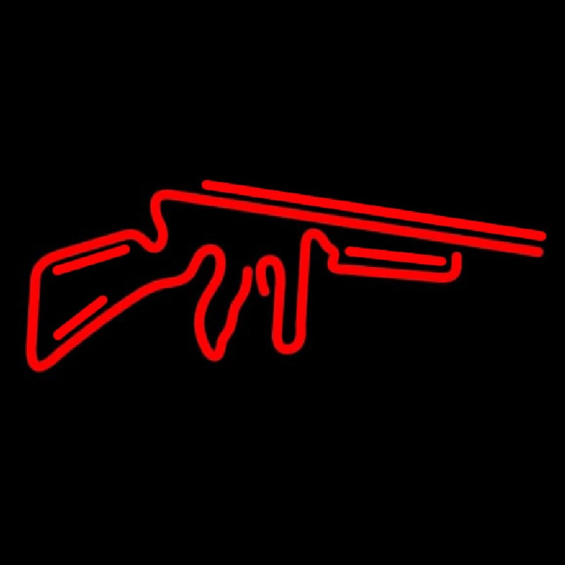 Red Gun Logo Neon Sign