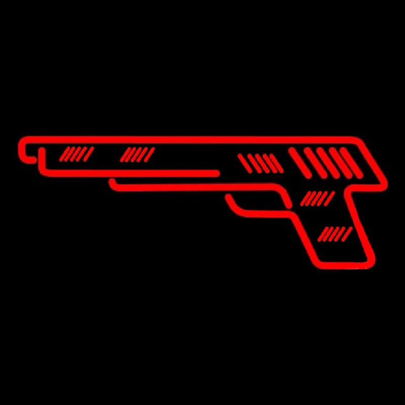 Red Gun Logo Neon Sign