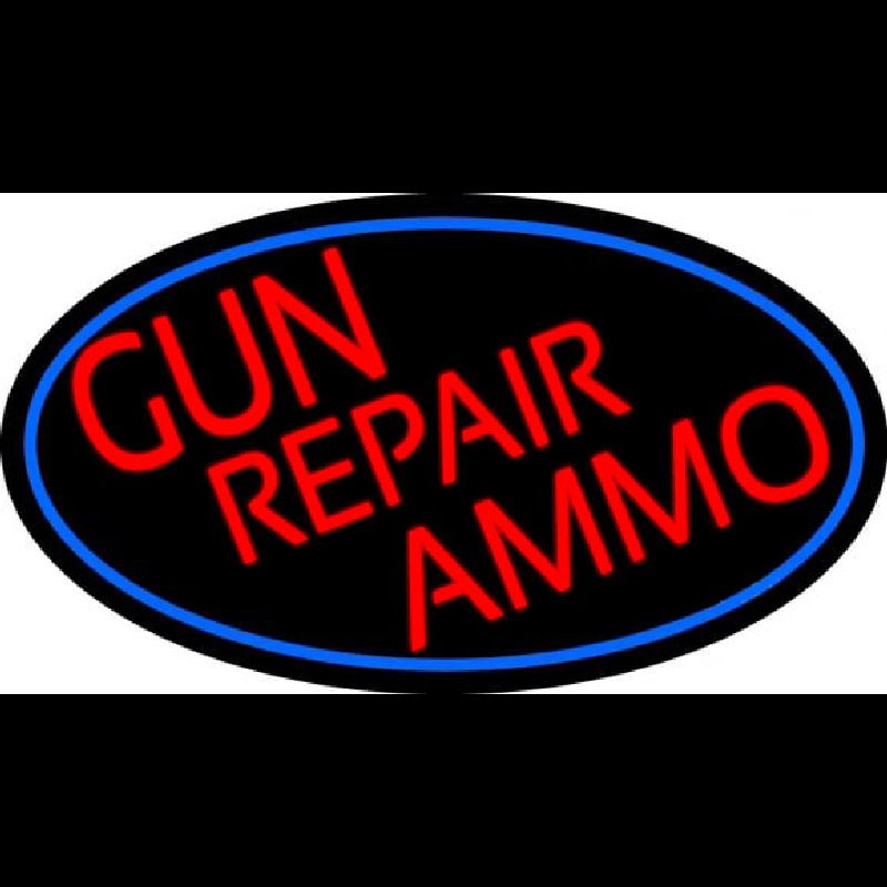 Red Gun Repair Ammo Neon Sign