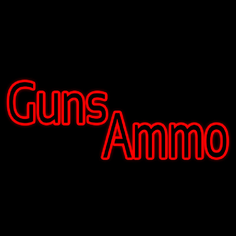 Red Guns Ammo Neon Sign