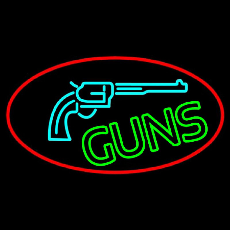 Red Guns Turquoise Logo Neon Sign