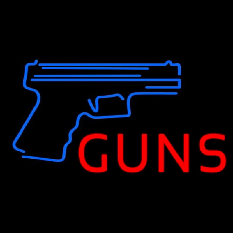 Red Guns With Blue Logo Neon Sign