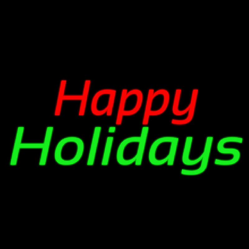 Red Happy Green Holidays Neon Sign