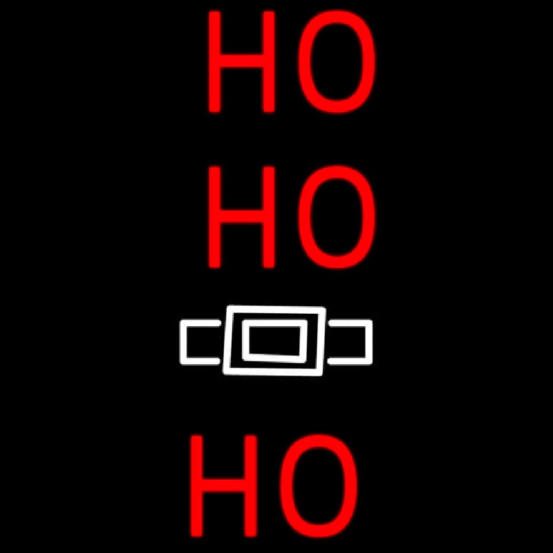 Red Ho Ho Ho Santa Logo Neon Sign