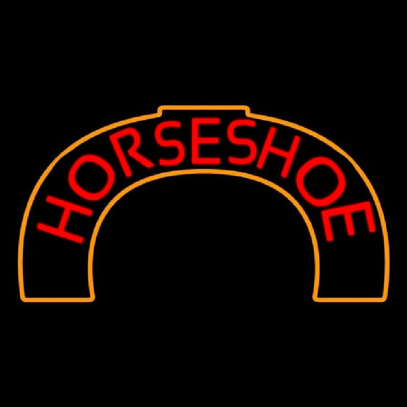 Red Horseshoe Neon Sign
