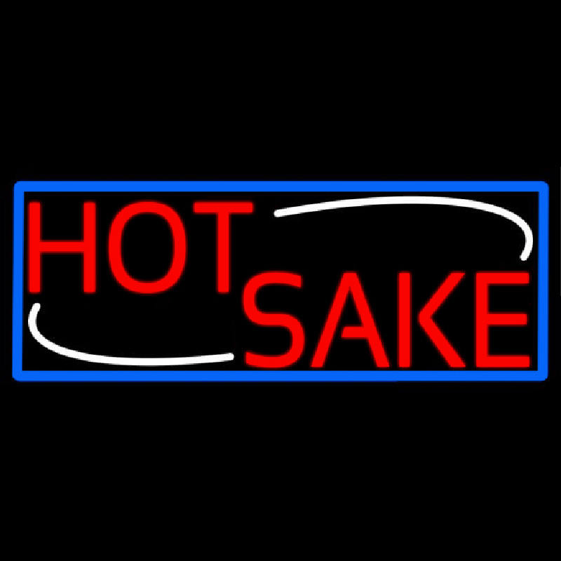 Red Hot Sake With Blue Border Neon Sign