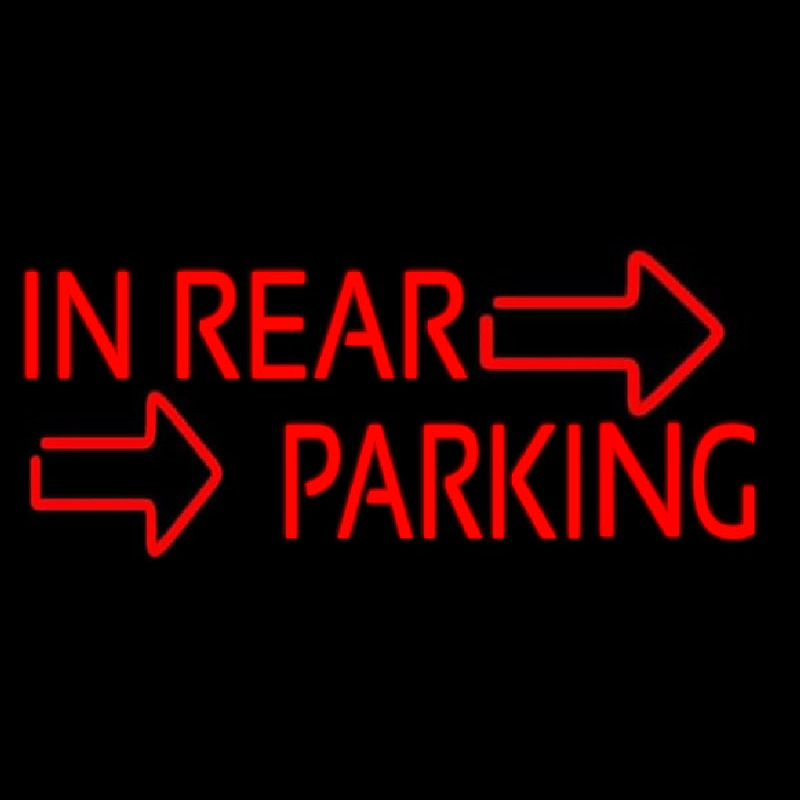 Red In Rear Parking Neon Sign