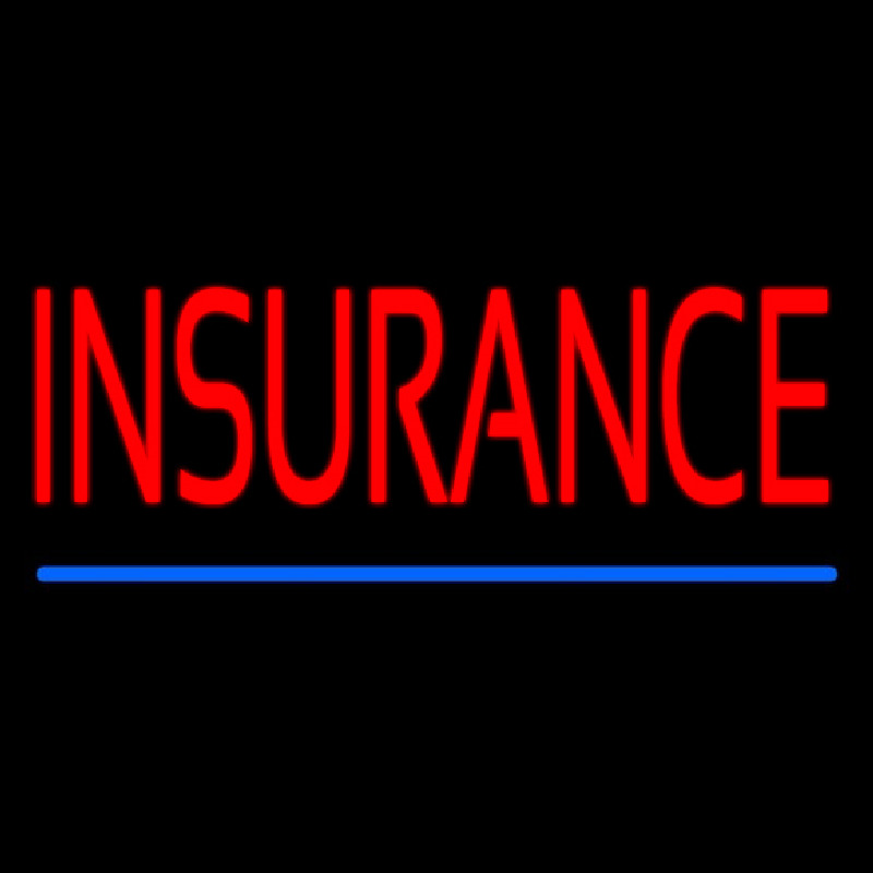 Red Insurance Blue Line Neon Sign