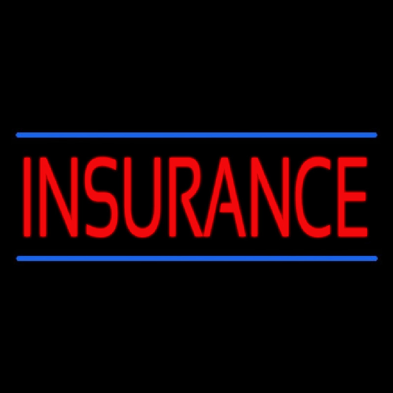 Red Insurance Blue Lines Neon Sign