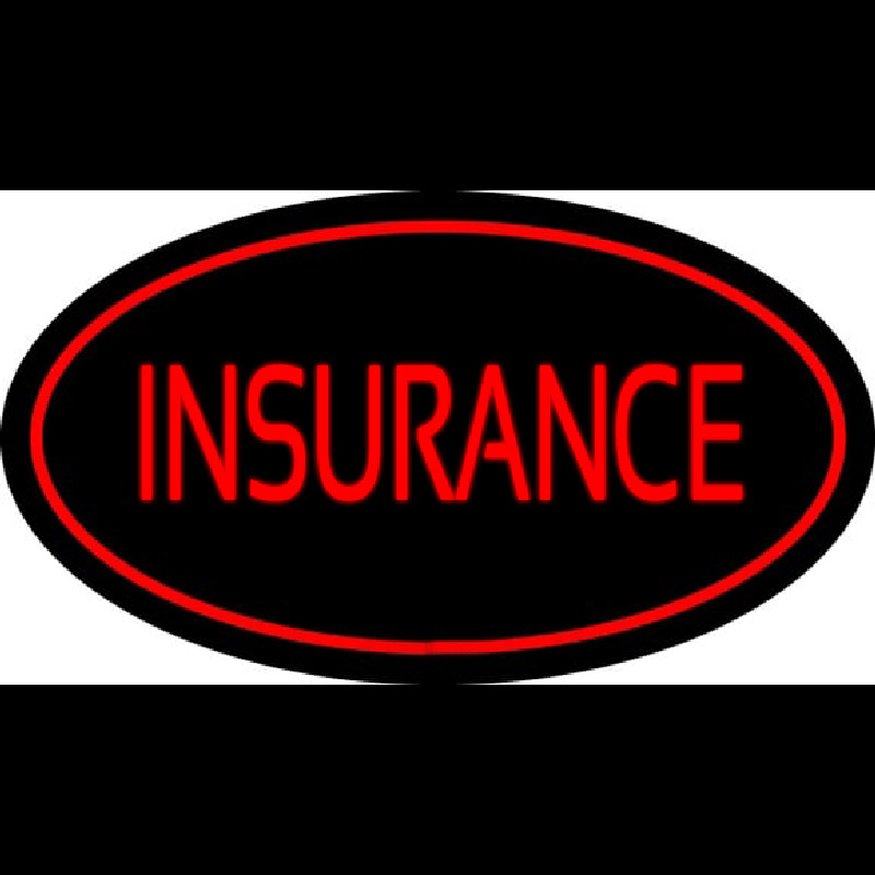 Red Insurance Oval Red Neon Sign