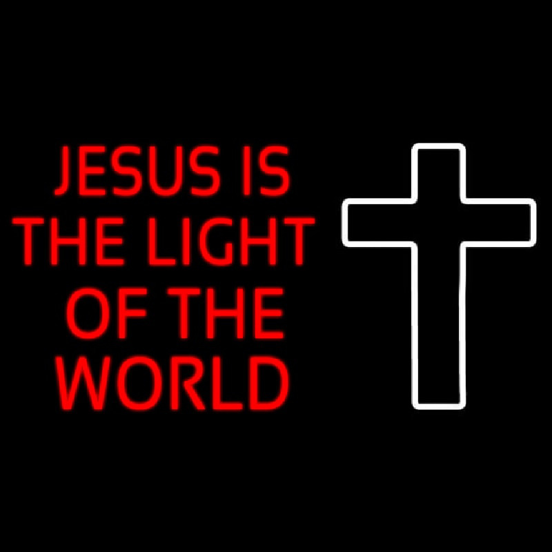 Red Jesus Is The Light Of The World Neon Sign