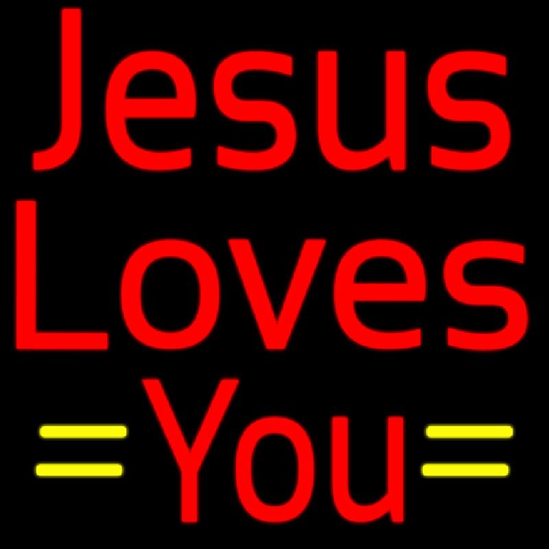 Red Jesus Loves You Neon Sign