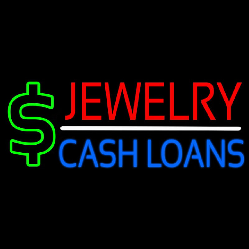 Red Jewelry Blue Cash Loans Neon Sign