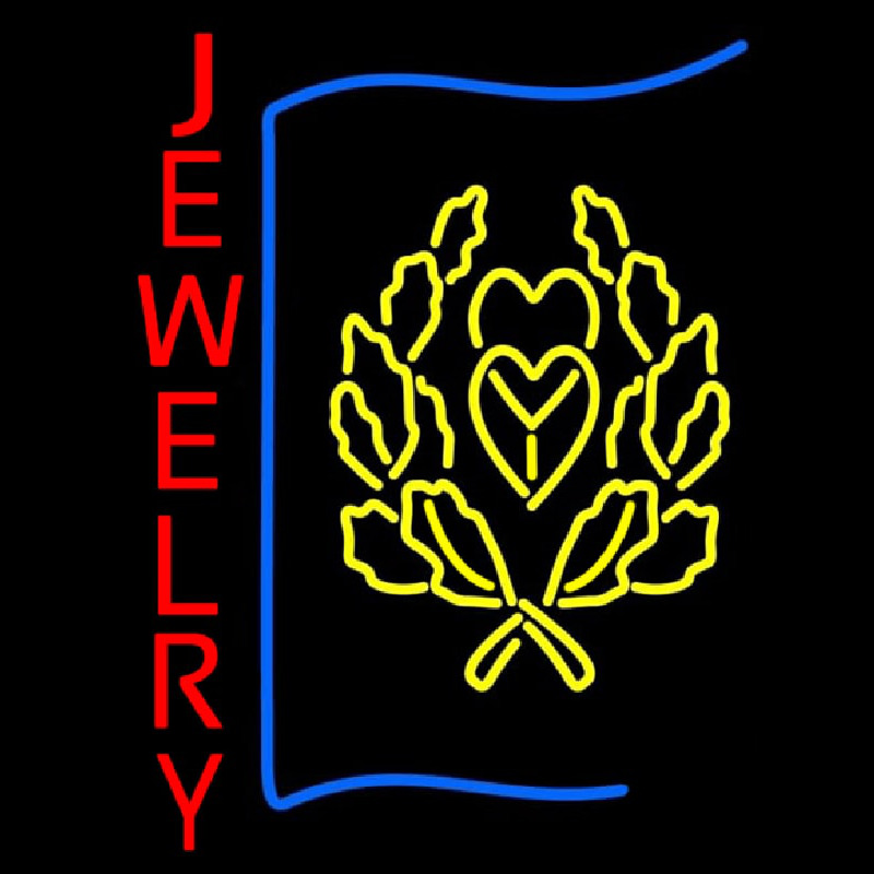 Red Jewlery Block Logo Neon Sign