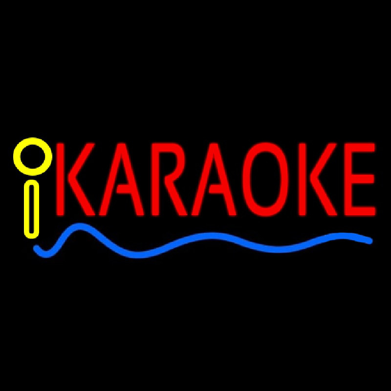 Red Karaoke Blue Line Neon Sign