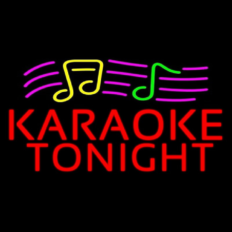 Red Karaoke Night Block Neon Sign