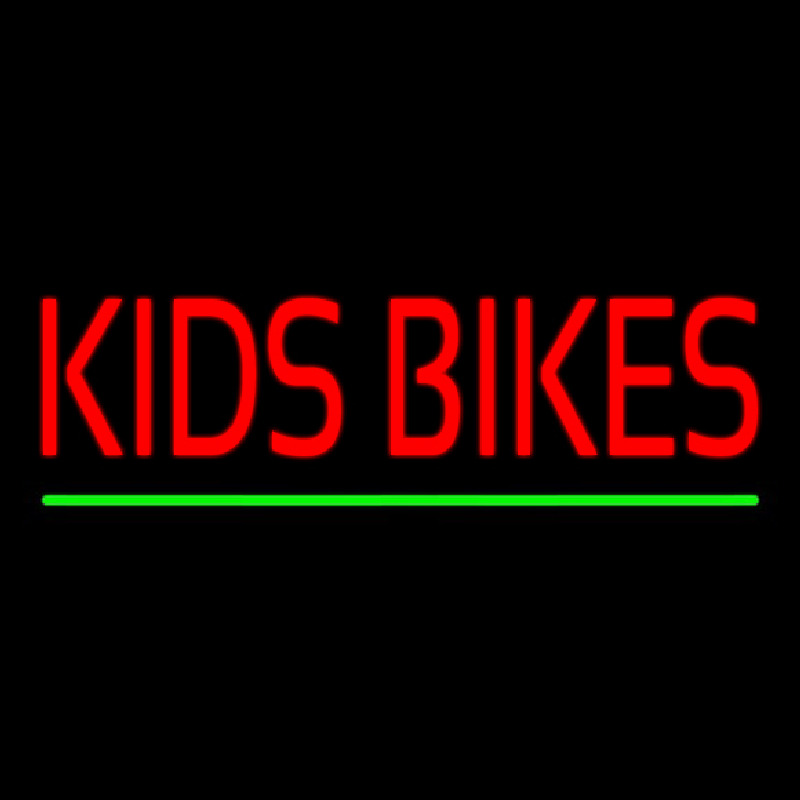 Red Kids Bikes Green Line Neon Sign